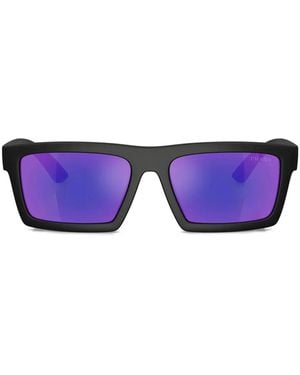 Prada Linea Rossa スクエアフレーム サングラス - ブルー