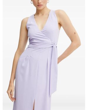 Patrizia Pepe Wrap-Front Midi Dress - Purple