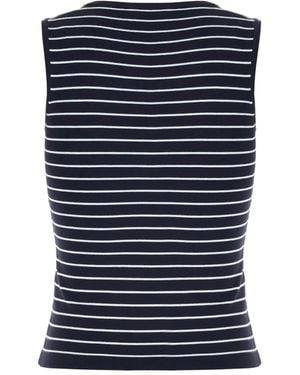 we11done Striped Sleeveless Top - Blue