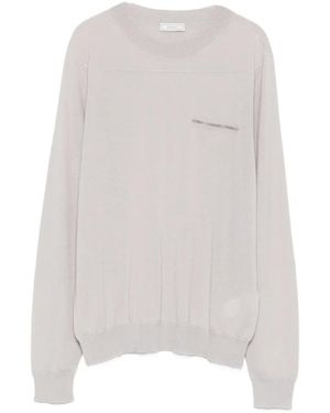 Peserico Embellished-Pocket Sweater - White