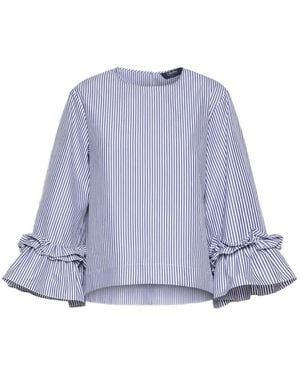 Max Mara Striped Ruffled-Sleeve Shirt - Purple