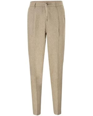Peserico Drawstring-Waist Tapered Pants - Natural