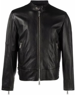 DSquared² Giacca In Pelle Con Cerniera - Nero