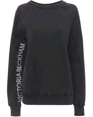 Victoria Beckham Raw-Edge Sweatshirt - Black
