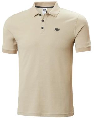 Helly Hansen Logo-Print Short-Sleeve Polo Shirt - Natural