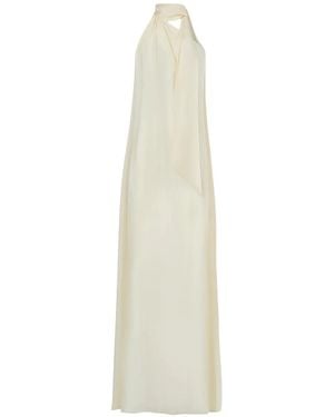 ‎Taller Marmo Astor Halterneck Tie-Fastening Maxi Dress - White