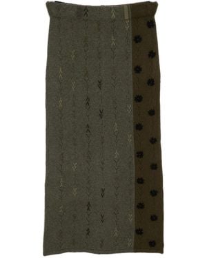 YANYAN KNITS Embroidered Skirt - グリーン