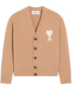 Ami Paris Ami De Coeur Cardigan - Natur