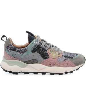 Flower Mountain Suede-Panelled Tweed Sneakers - White