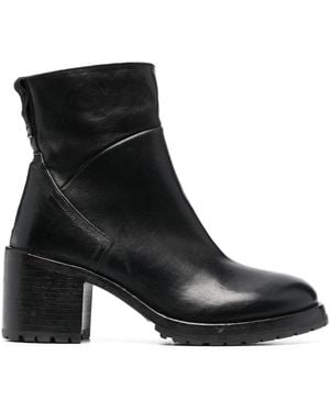 Moma 80Mm Heeled Leather Ankle Boots - Black