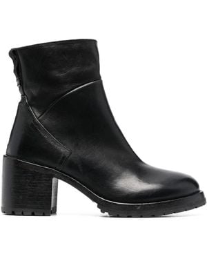 Moma 80Mm Heeled Leather Ankle Boots - Black