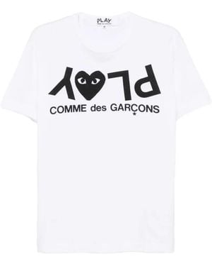 COMME DES GARÇONS PLAY Logo-Print Cotton T-Shirt - White