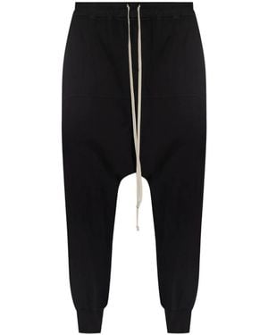 Rick Owens Cotton Drop-Crotch Pants - Black
