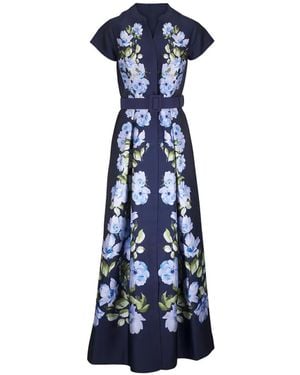 Sachin & Babi Kleid mit Blumengürtel - Blau
