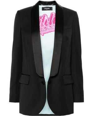 DSquared² Crystal-Embellished Fringed Blazer - Black