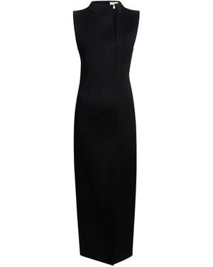 KHAITE Lowen Satin-Crepe Midi Dress - Black