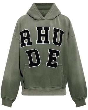 Rhude Logo-Patch Hoodie - Green