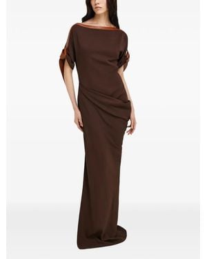 Ferragamo Long Viscose Dress - Brown