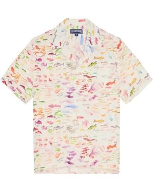 Vilebrequin Fish-Print Short-Sleeve Shirt - Pink