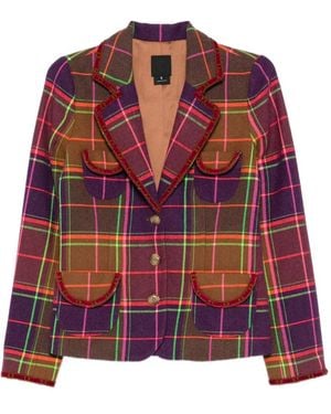 Anna Sui Plaid Jacket - Red
