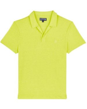 Vilebrequin Embroidered-Logo Short-Sleeves Polo Shirt - Yellow