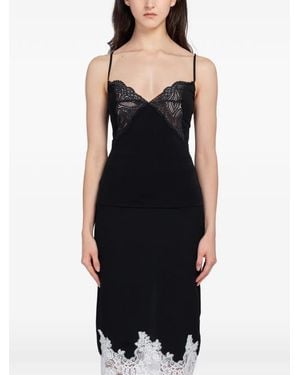 Beaufille Papillon Cami Lace-Trim Top - Black