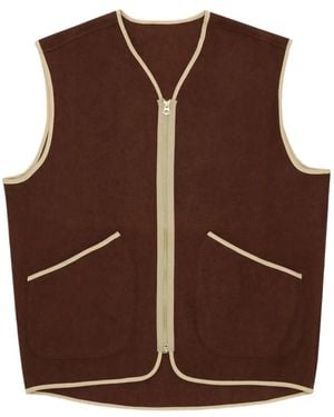 Fortela Sherpavest Brushed-Wool Vest - Brown
