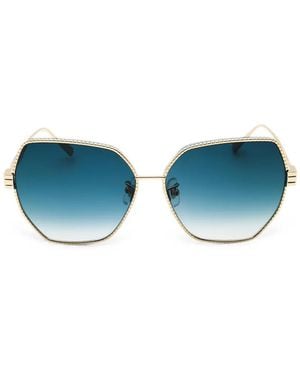 Chopard Geometric-Frame Sunglasses - Blue
