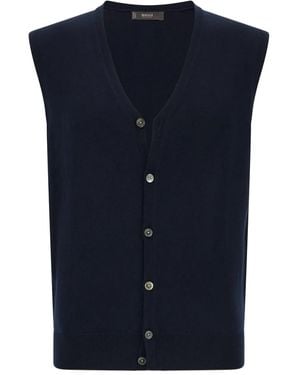 BOGGI Geknöpfte Wollweste - Blau