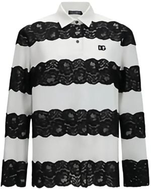 Dolce & Gabbana Striped Polo Shirt - Black