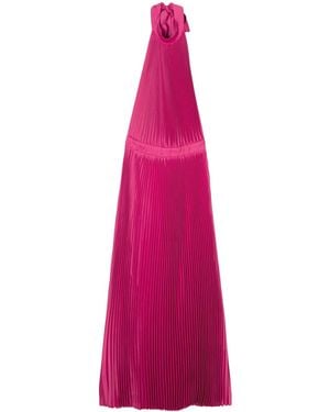 L'idée Open-Back Pleated Maxi Dress - Purple