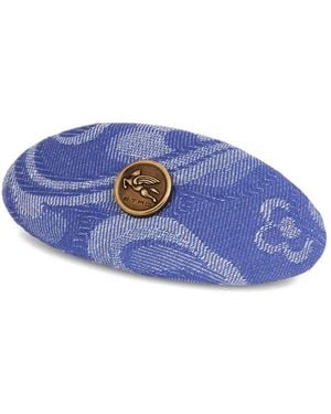 Etro Jacquard Denim Hair Clip - Blue