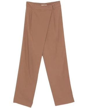 Carla G Pantalones con diseño cruzado - Marrón