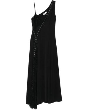Nissa One-Shoulder Lace-Detail Dress - Black