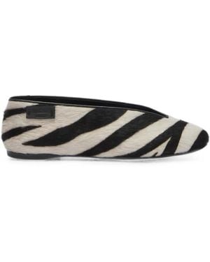 Moschino Zebra-Print Ballet Flats - White