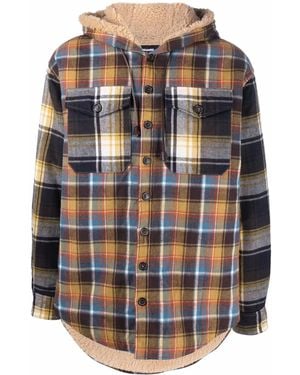DSquared² Icon Check Print Hooded Jacket - Natural