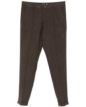 Imperial Herringbone-Pattern Tailored Pants - Gray