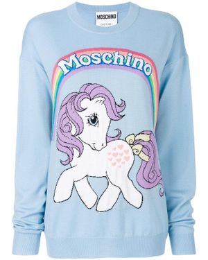 Moschino My Little Pony Intarsia Jumper - Blue