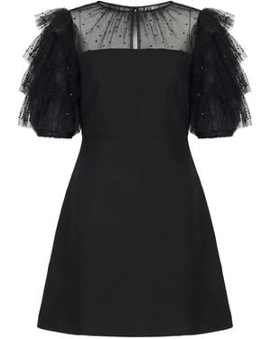 Valentino Garavani Bead-Embellished Ruffled Midi Dress - Black