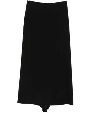 Jil Sander Pleated-Insert Side-Pocket Maxi Skirt - Black