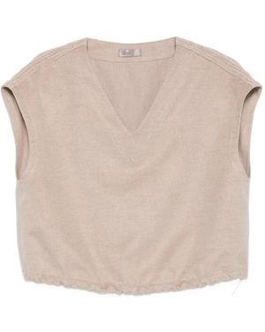 Herno V-Neck Vest - Natural