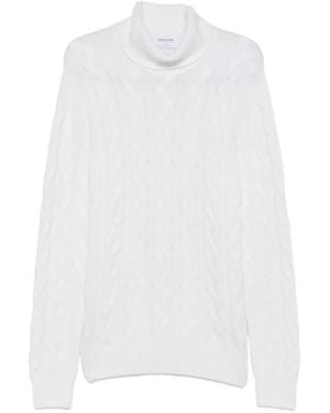 Gran Sasso Cable-Knit Roll-Neck Jumper - White
