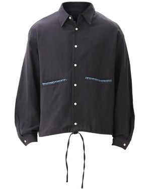 Estudio Niksen Chemise Brodée À Lien De Resserrage - Black