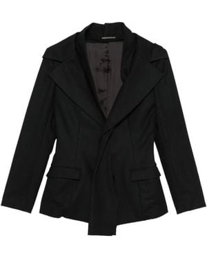 Yohji Yamamoto Asymmetric Flap-Pocket Jacket - Black