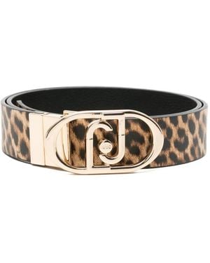Liu Jo Reversible Animal-Print Belt - Black