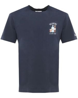 MC2 Saint Barth Embroidered-Graphic T-Shirt - Blue