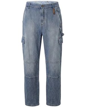 Ermanno Scervino Jacquard-Pattern Cargo Jeans - Blue