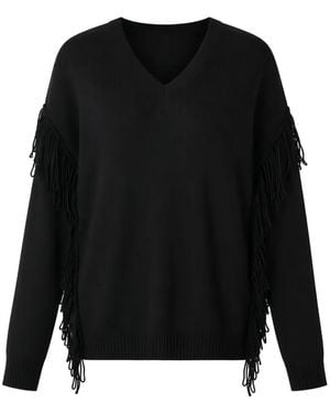 Twinset Fringed Sweater - Black
