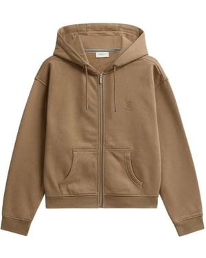 Pringle of Scotland Logo-Embroidered Zip-Up Hoodie - Natural