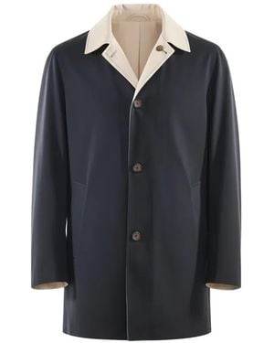 Kiton Reversible Buttoned Coat - Blue